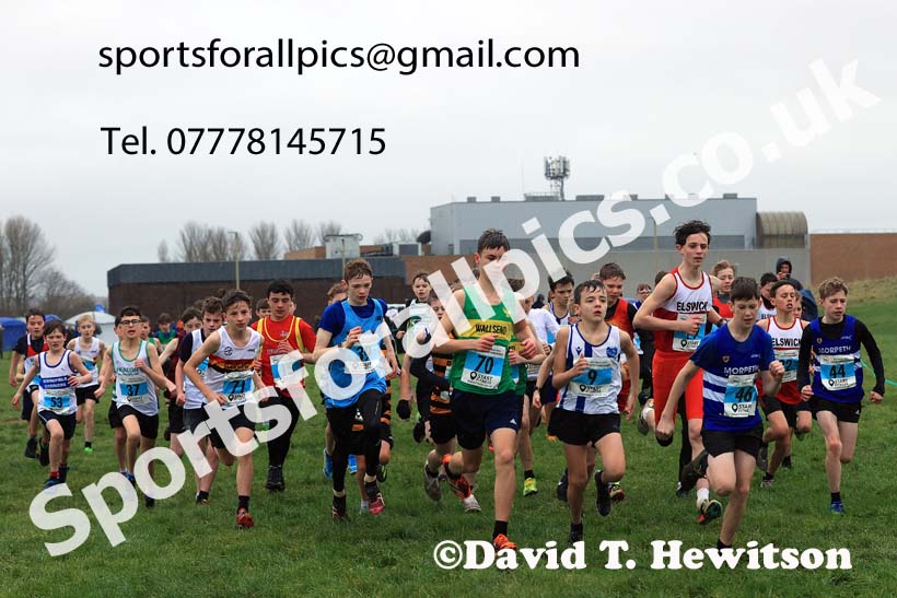 Boys under-13s 2023 North Eastern Cross Country Champs., Temple Park, South Shields. Photo: David T. Hewitson/Sports for All Pics